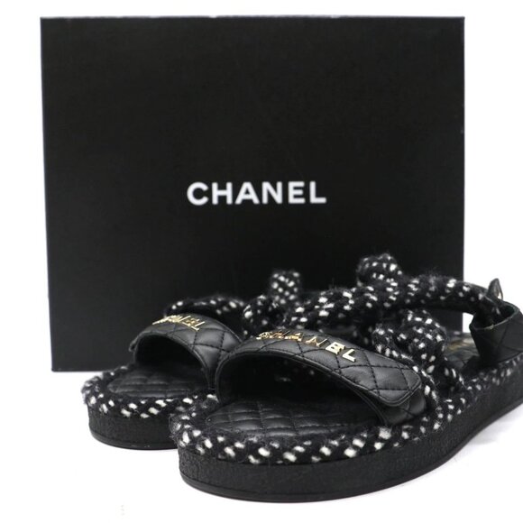 Chanel 2021 Dad Rope Slingback Sandal Size 10 US/ 40 IT - Picture 1 of 16